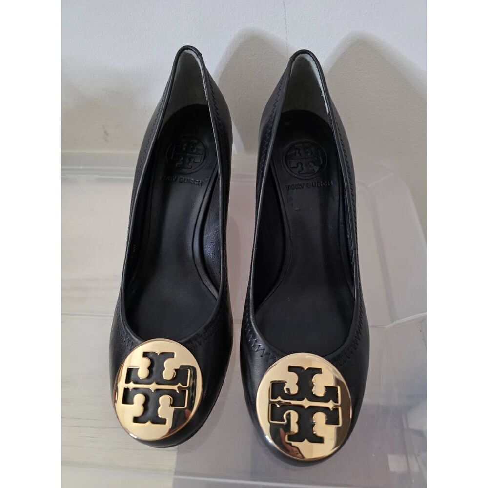Tory Burch Sally Wedge Black Pumps W5.5 (2.5" heel)